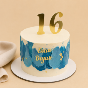 Blue Brush Cake – Modern Blue